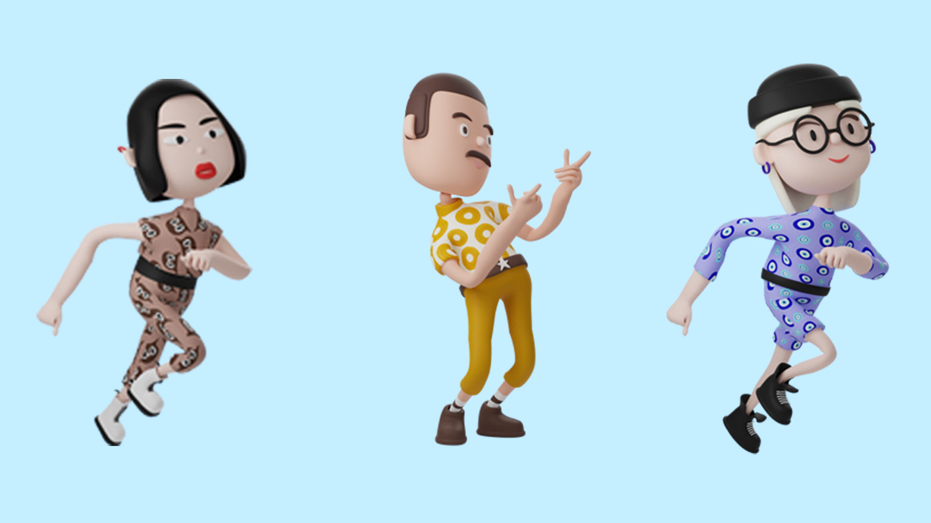 Low poly cartoon characters 1 03 pack 3d model Low-poly 3D model_9
