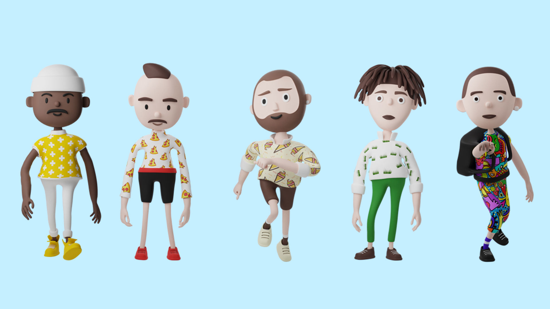 Low poly cartoon characters 1 03 pack 3d model Low-poly 3D model_17