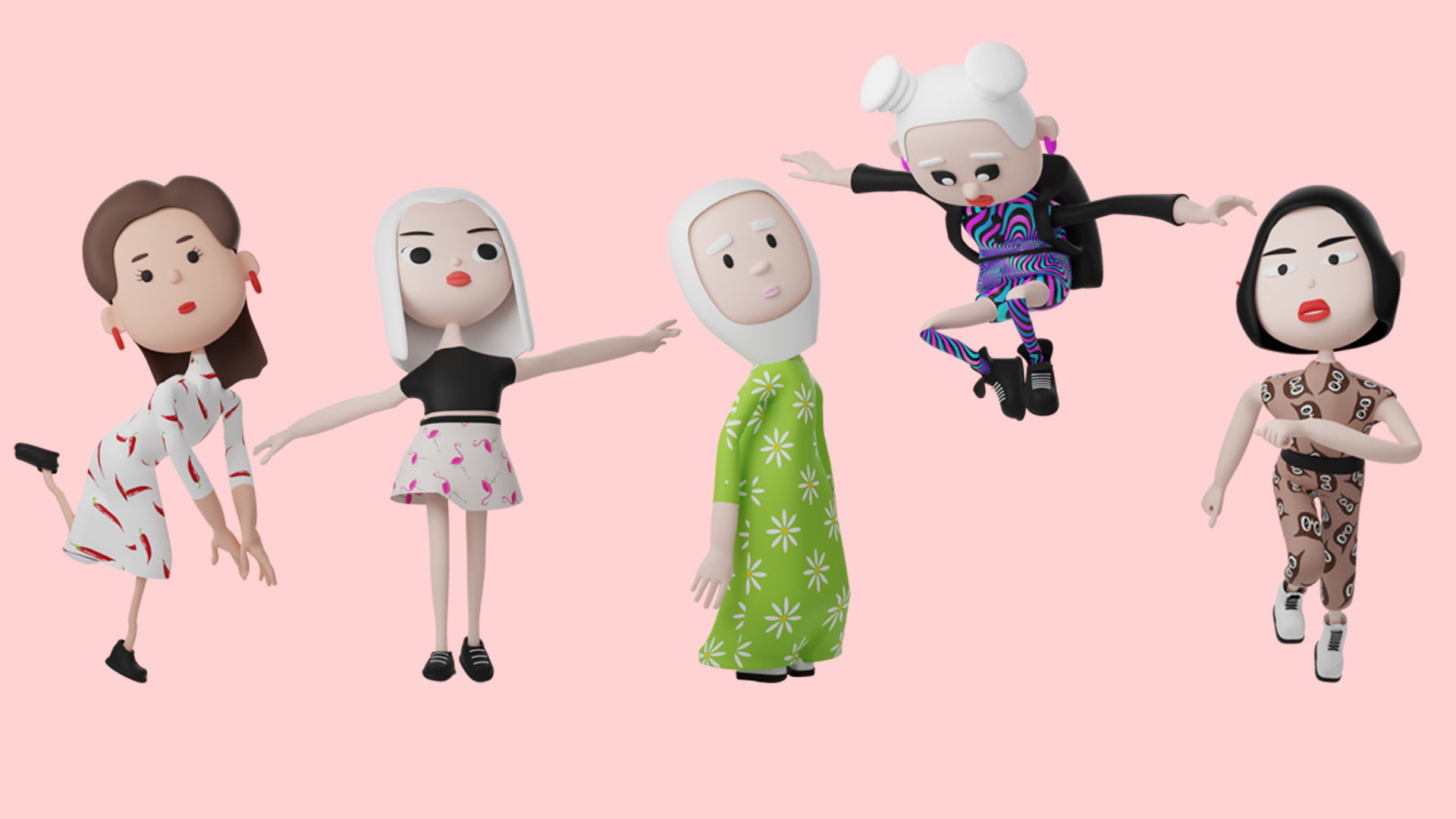 Low poly cartoon characters 1 03 pack 3d model Low-poly 3D model_12