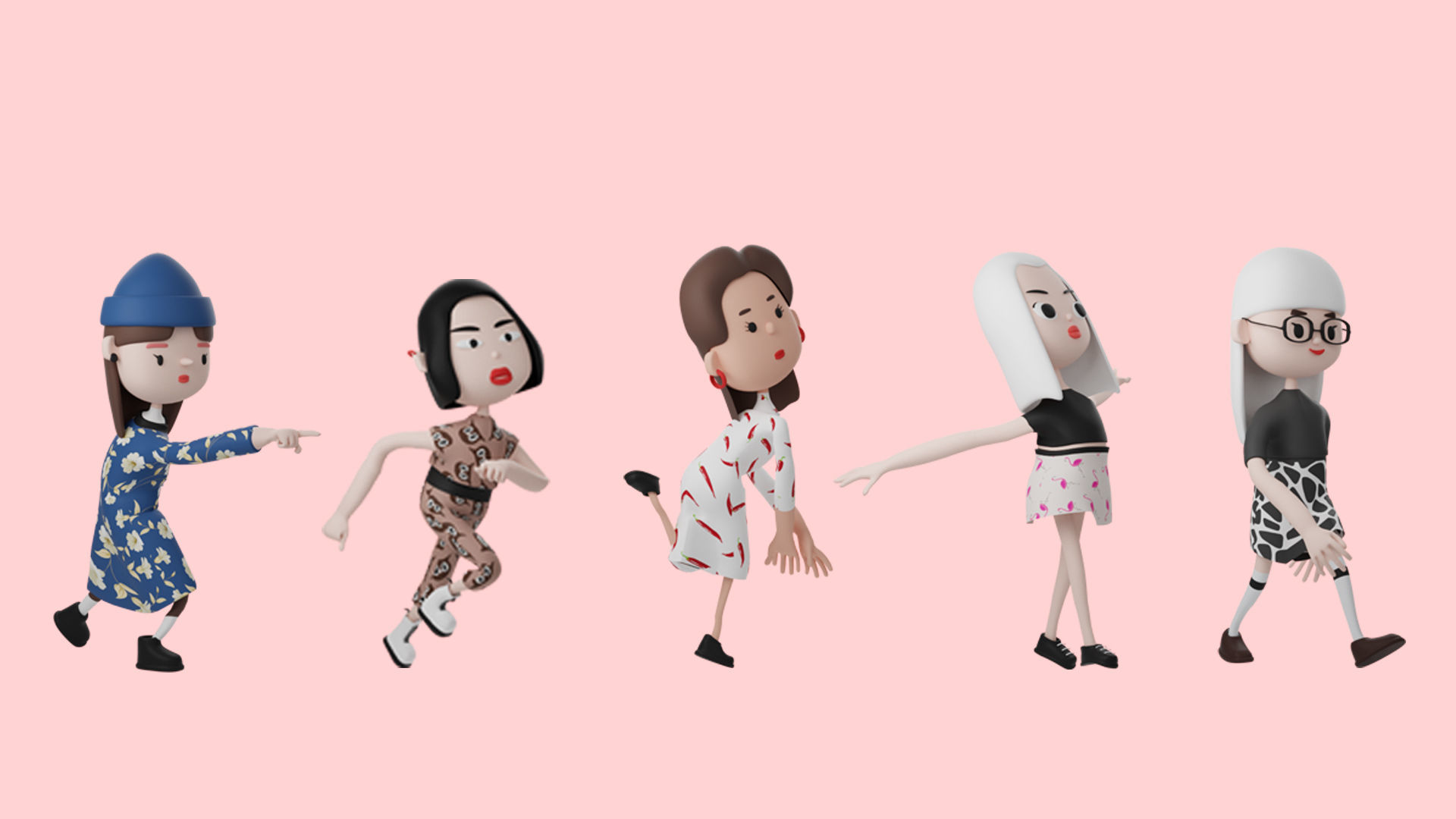 Low poly cartoon characters 1 03 pack 3d model Low-poly 3D model_5