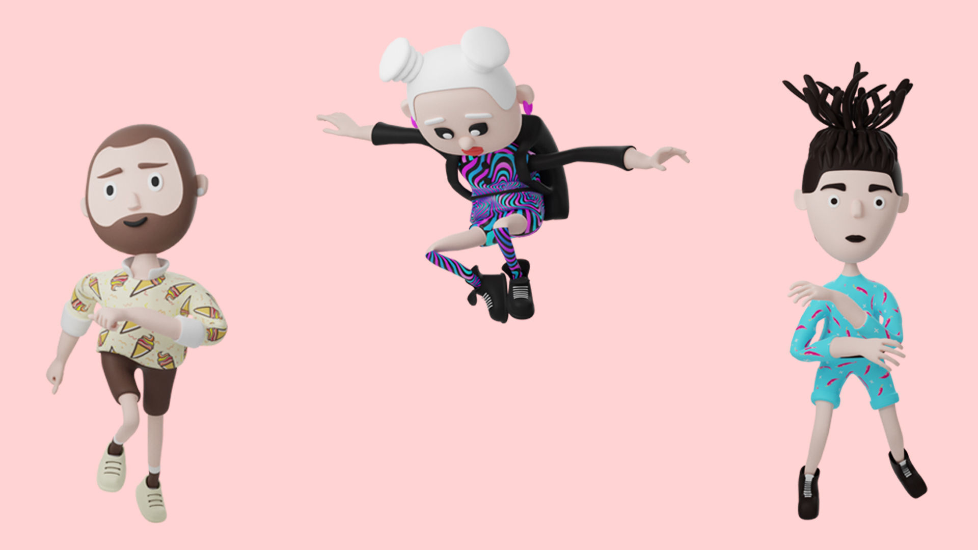 Low poly cartoon characters 1 03 pack 3d model Low-poly 3D model_7