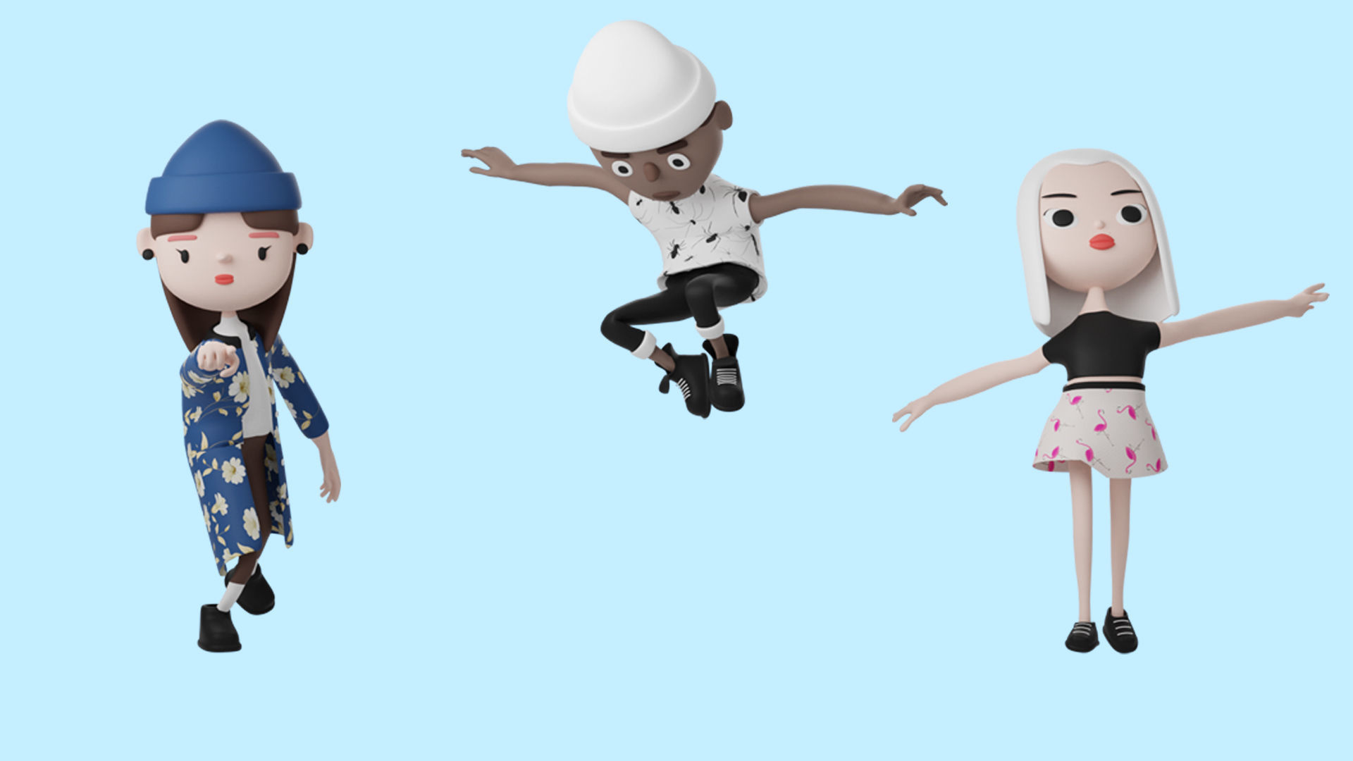 Low poly cartoon characters 1 03 pack 3d model Low-poly 3D model_4