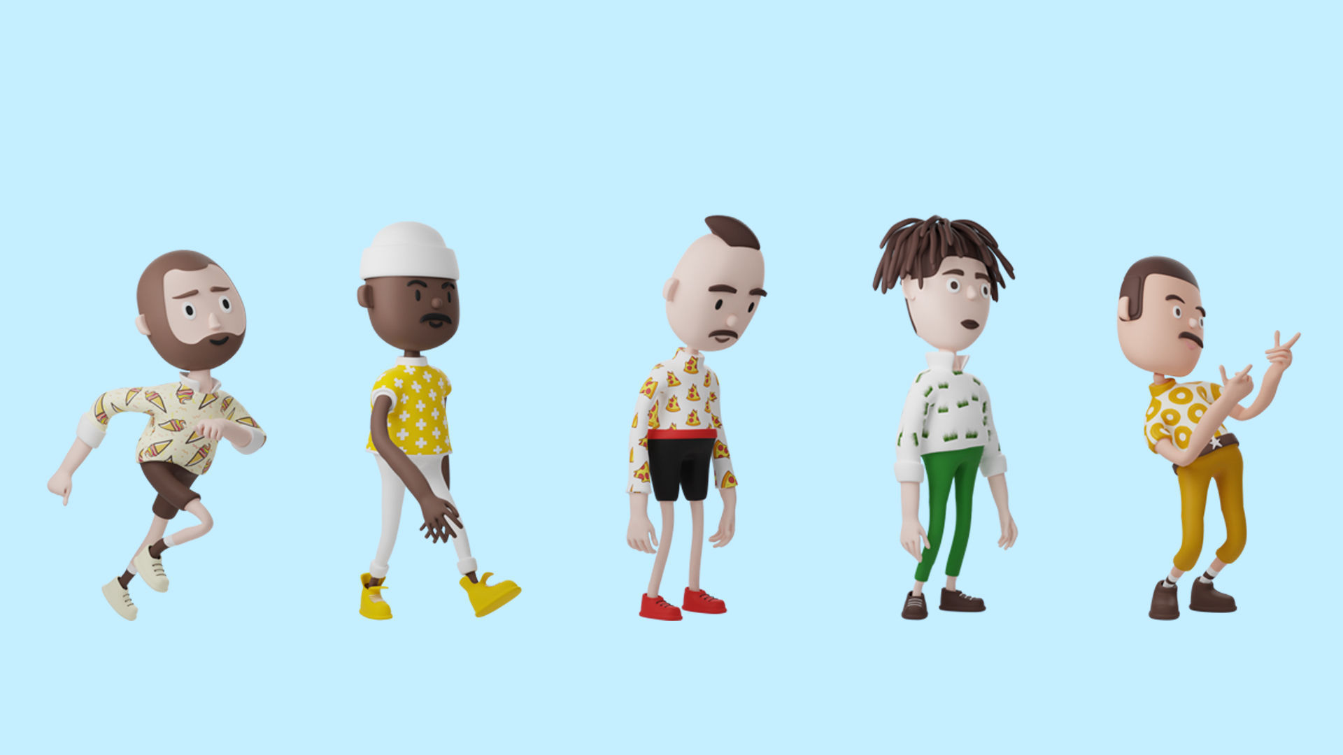 Low poly cartoon characters 1 03 pack 3d model Low-poly 3D model_6