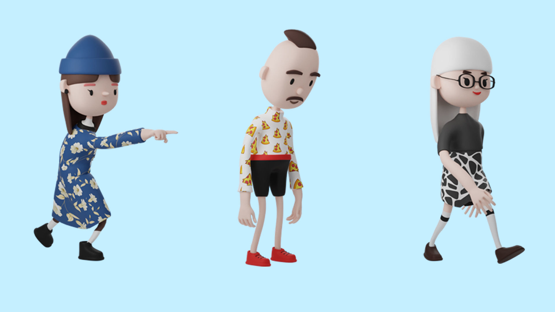 Low poly cartoon characters 1 03 pack 3d model Low-poly 3D model_8