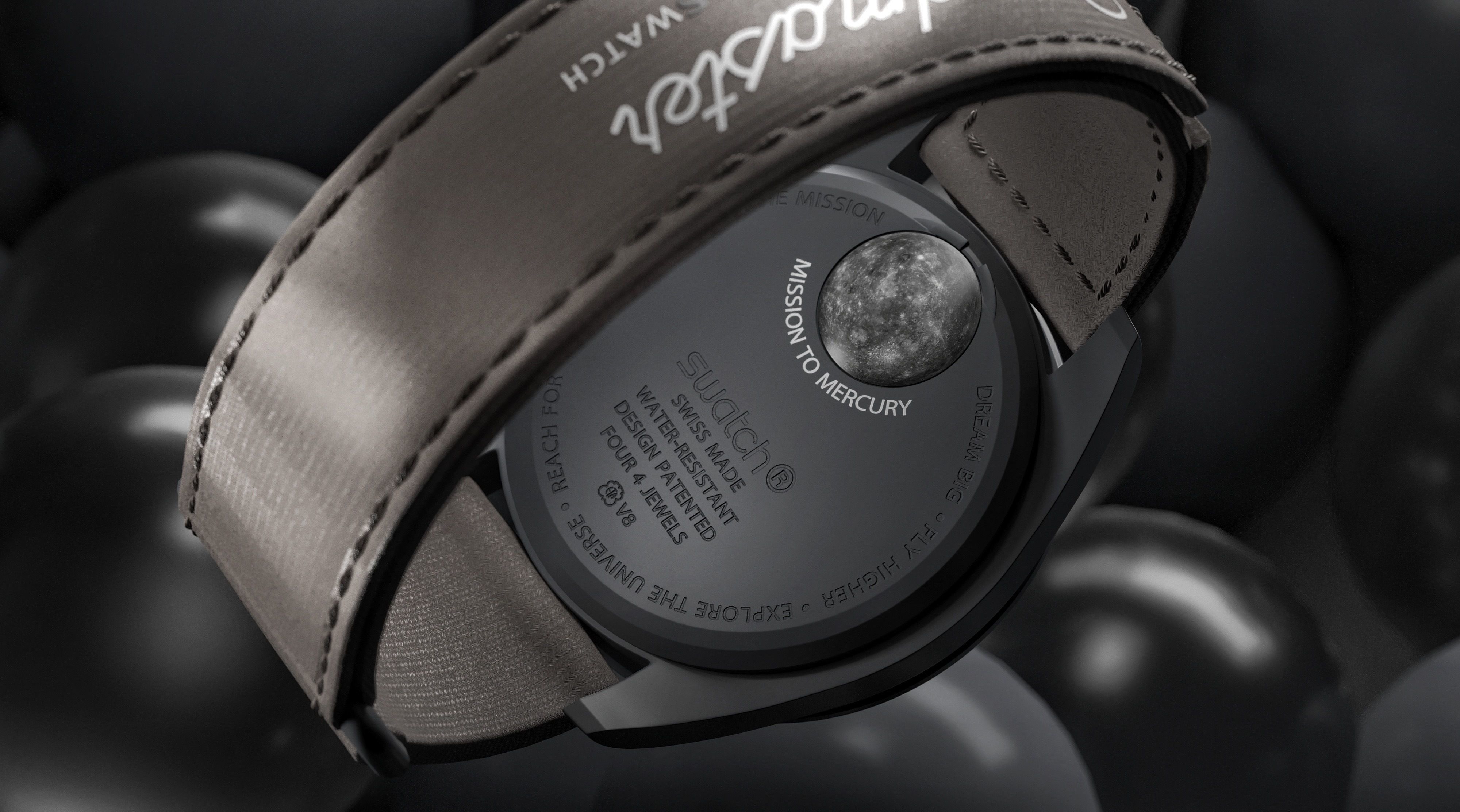 Swatch X Omega MoonSwatch Mercury Low-poly 3D model_6