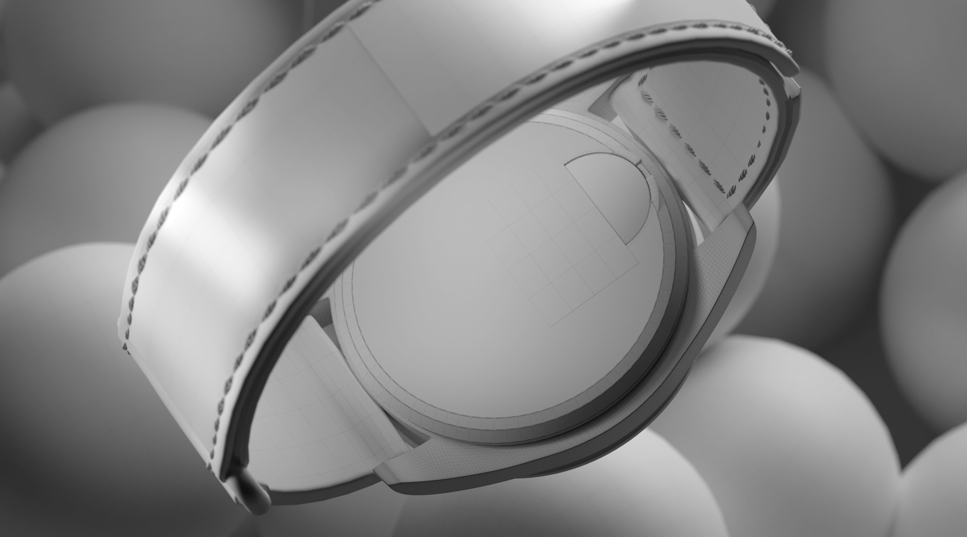 Swatch X Omega MoonSwatch Mercury Low-poly 3D model_8