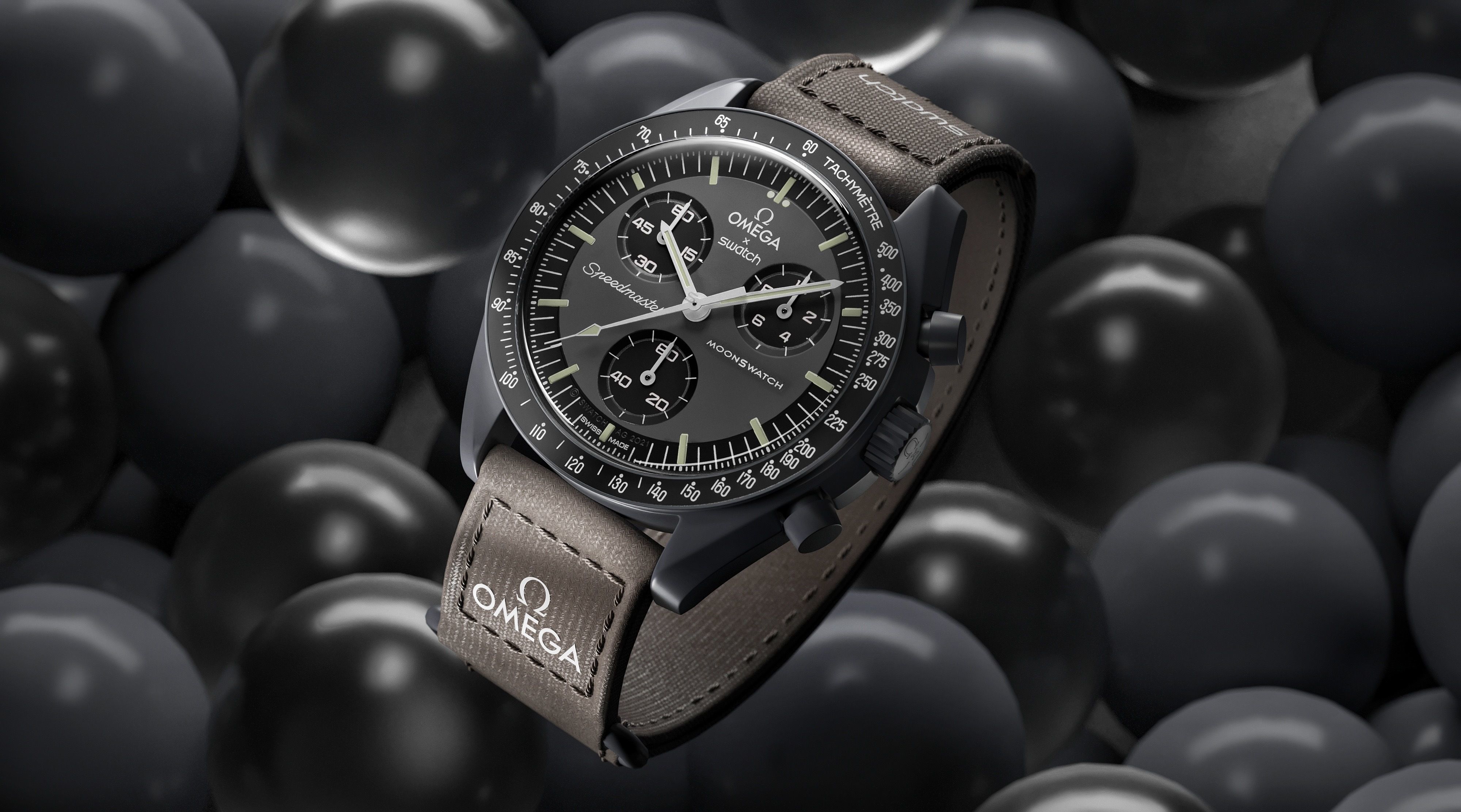 Swatch X Omega MoonSwatch Mercury Low-poly 3D model_1