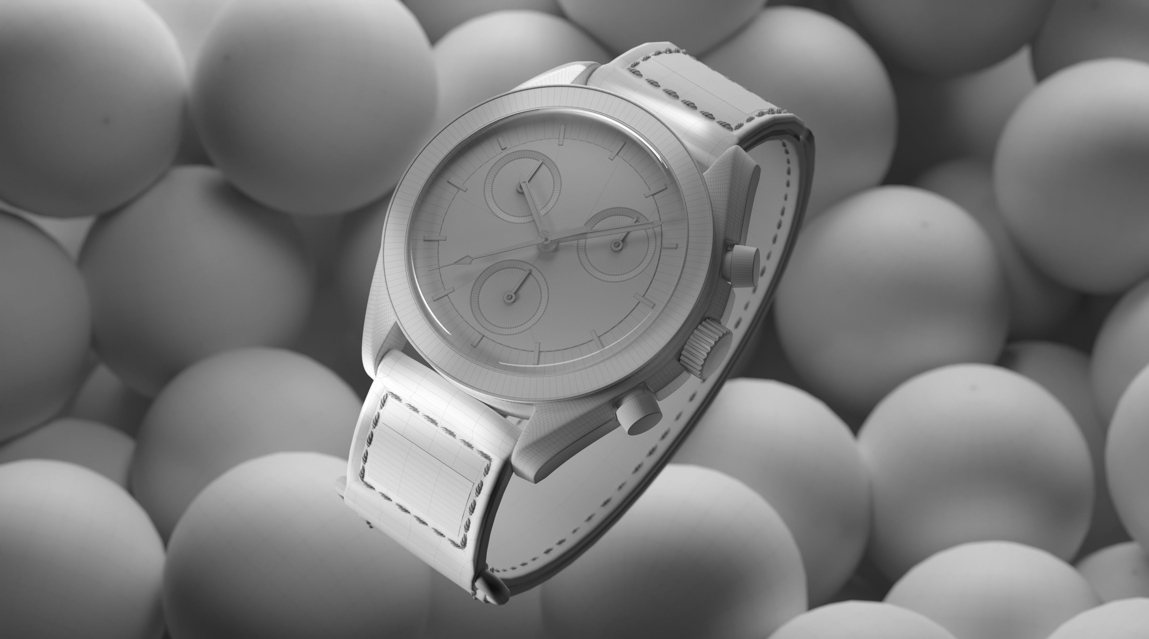 Swatch X Omega MoonSwatch Mercury Low-poly 3D model_3