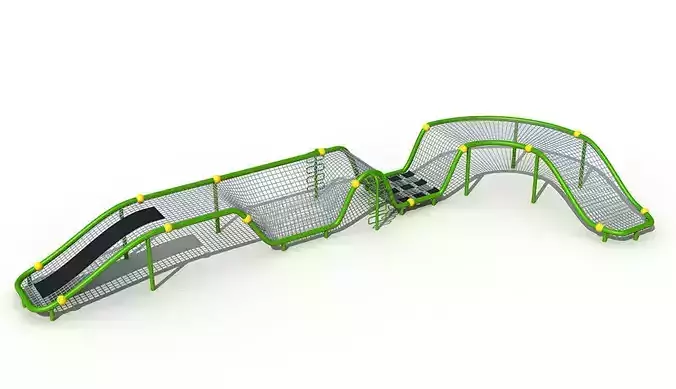 Outdoor exercise rope net climber playground set for children