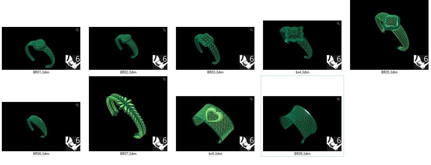 9 PCS BRACELET BANGLE  3D print model_7