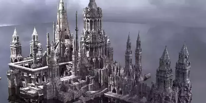 Fantasy Egyptian Tower streets 2