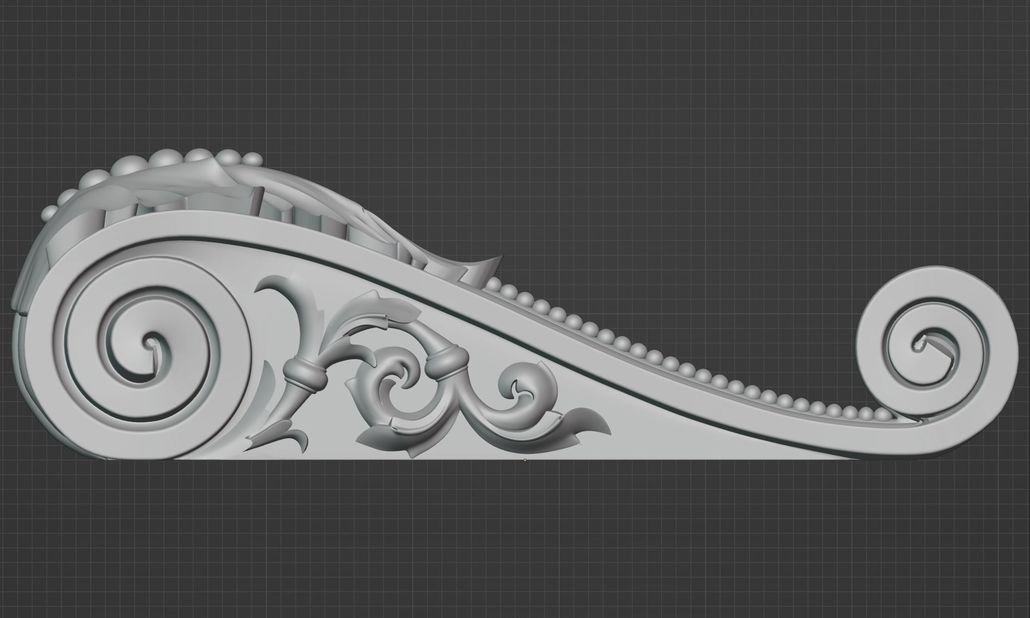 Console ornate door handle 3D model_6