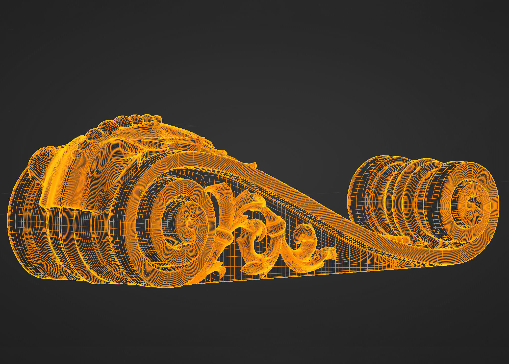 Console ornate door handle 3D model_7