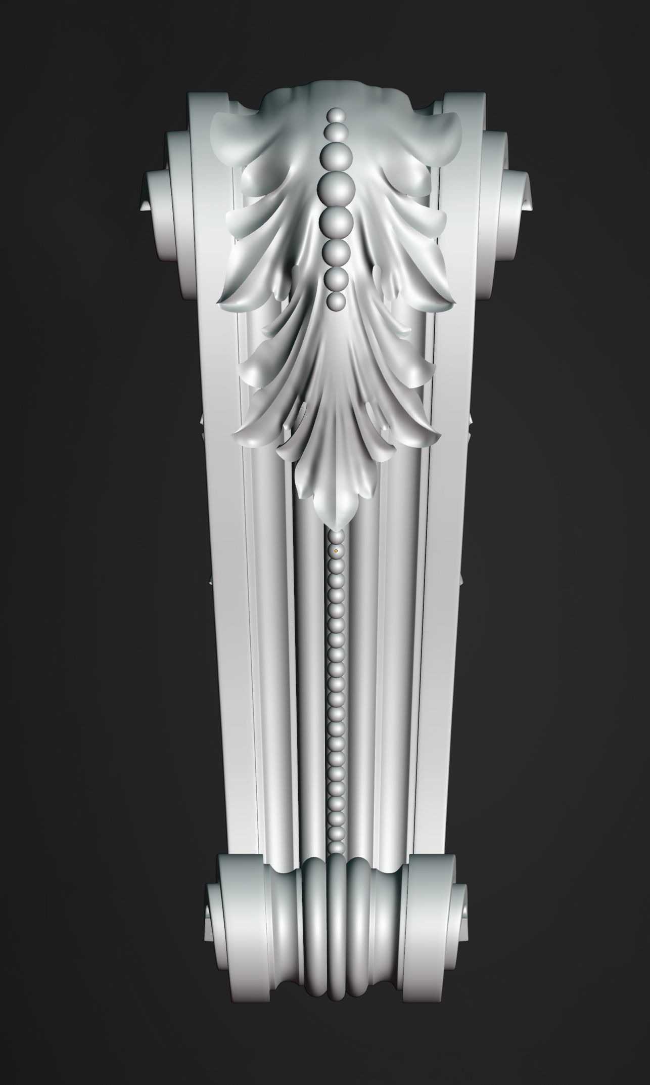 Console ornate door handle 3D model_4