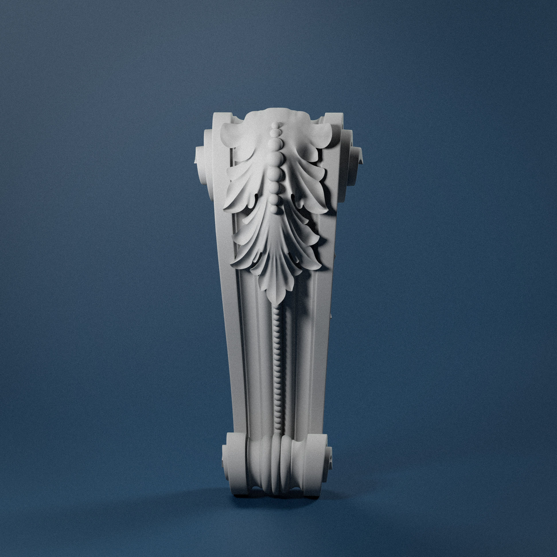 Console ornate door handle 3D model_2