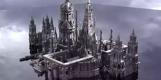 Fantasy Egyptian Tower streets 3 