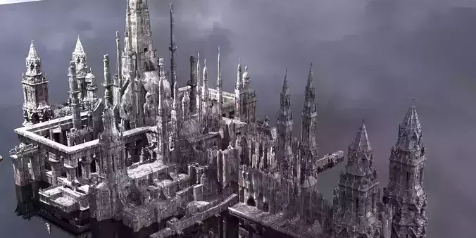 Fantasy Egyptian Tower streets 4 