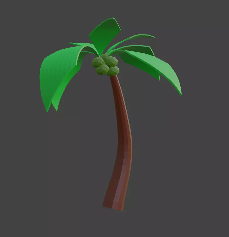 Coconut Tree Low poly Free low-poly 3D model_0