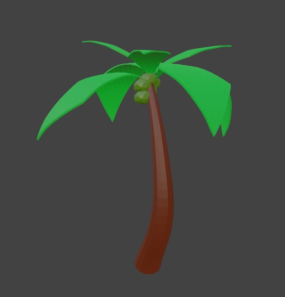 Coconut Tree Low poly Free low-poly 3D model_3
