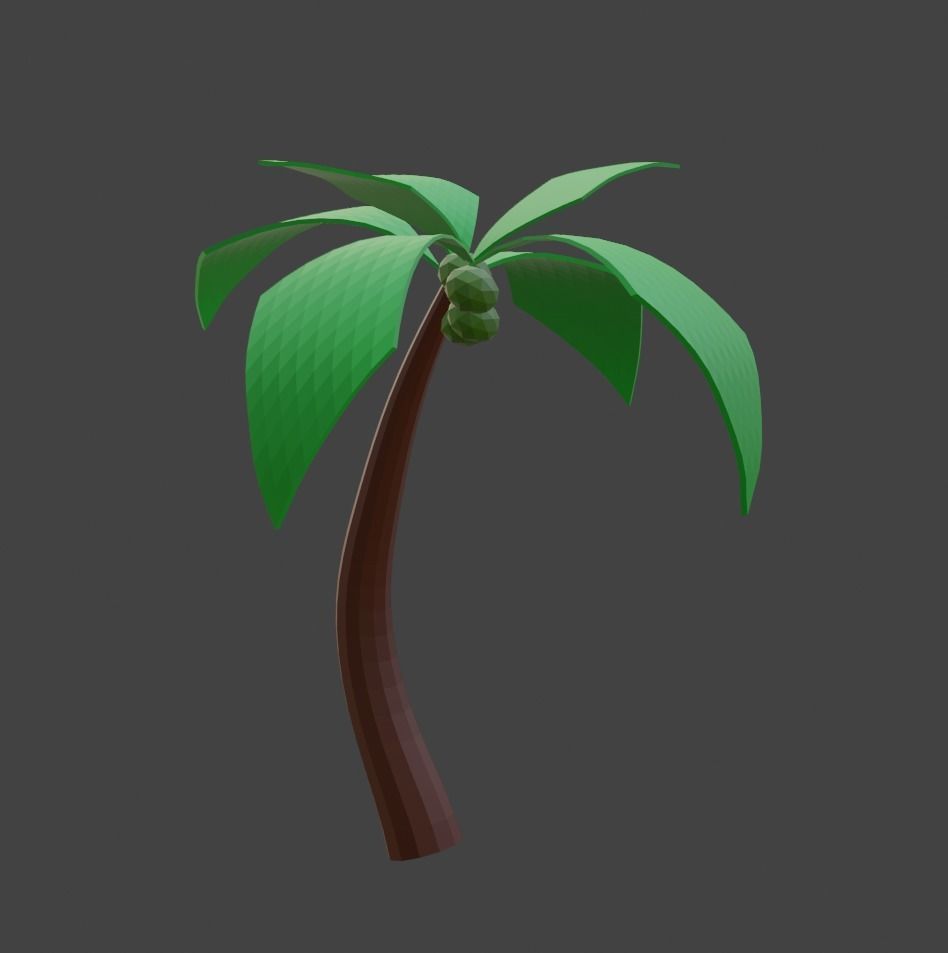 Coconut Tree Low poly Free low-poly 3D model_1