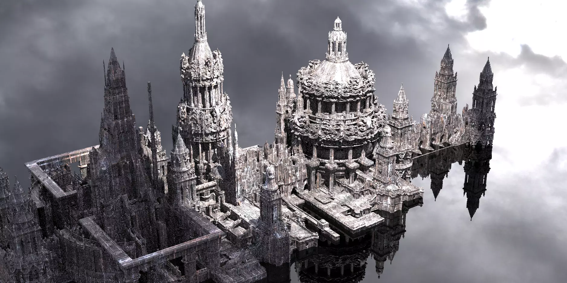 Fantasy Egyptian Tower London palace streets  3D model_0