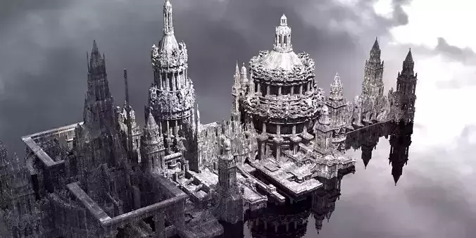 Fantasy Egyptian Tower London palace streets  3D model