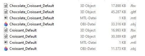 Butter croissant  and chocolate croissant 3D model_15