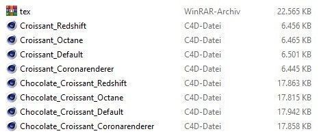 Butter croissant  and chocolate croissant 3D model_13