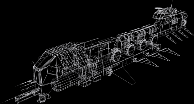 Exploration Spaceship Low-poly 3D model_4