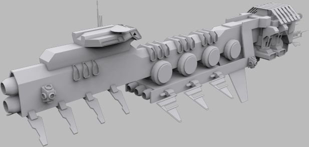 Exploration Spaceship Low-poly 3D model_2