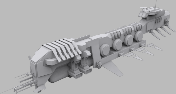 Exploration Spaceship Low-poly 3D model_1