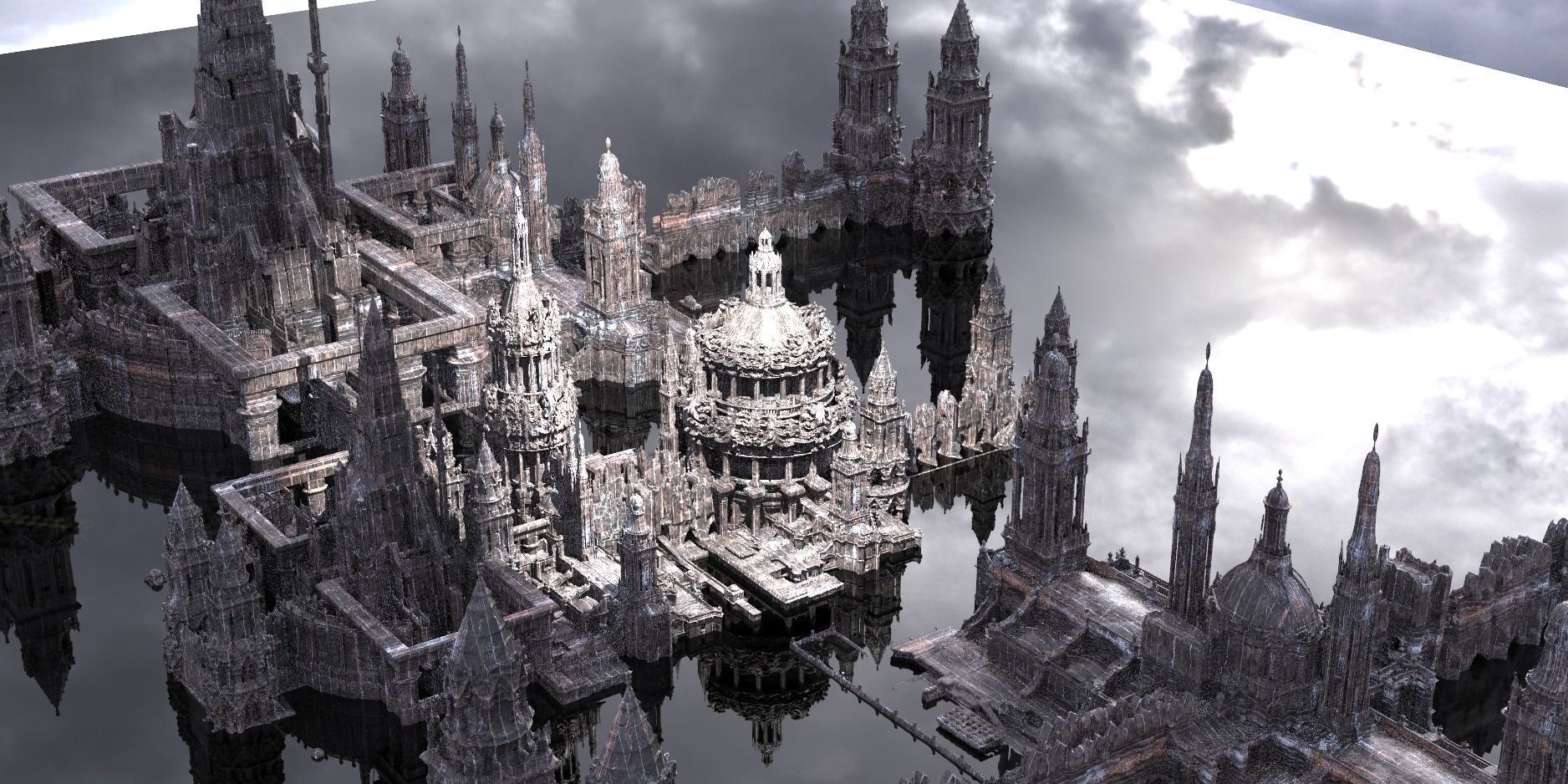 Dark London Egyptian themed KITBASH  3D model_1