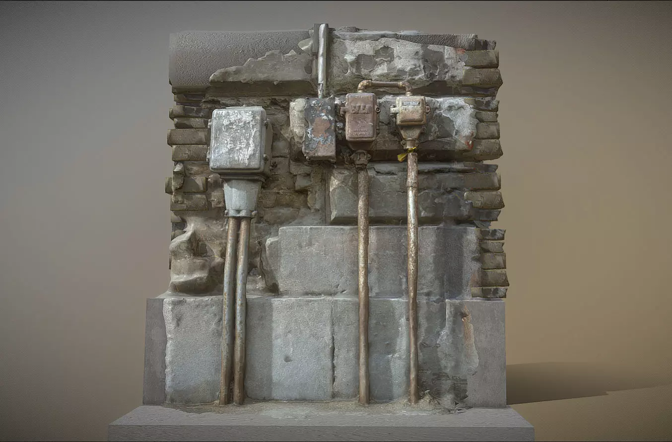 Wall detail from Andrassy Avenue 3D model