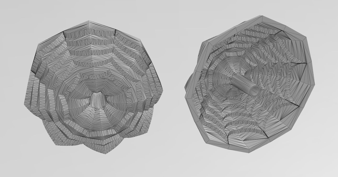 Stepped flower relief rosette and mold 3D print model_9