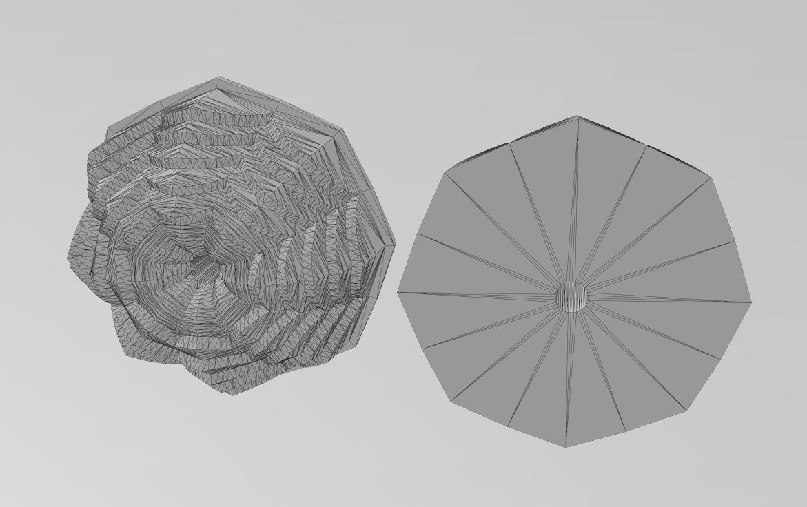 Stepped flower relief rosette and mold 3D print model_13