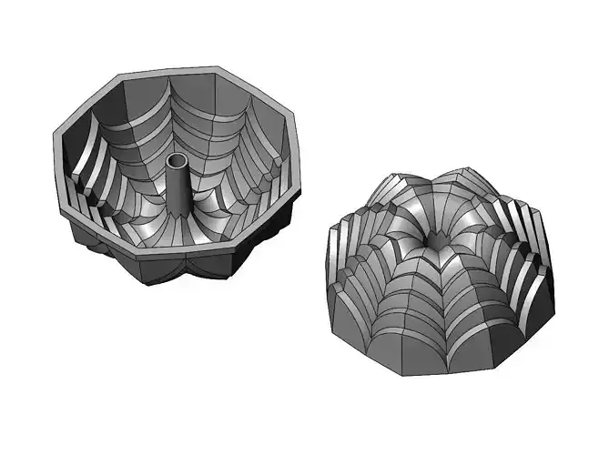 Stepped flower relief rosette and mold