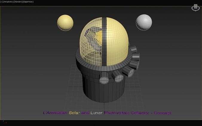 LArendsian Solar and Lunar Photovoltaic Collector - Concept 3D print model