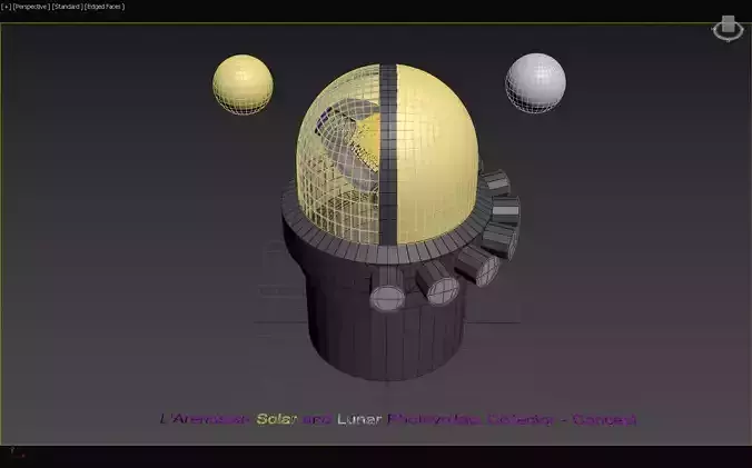 LArendsian Solar and Lunar Photovoltaic Collector - Concept 3D print model