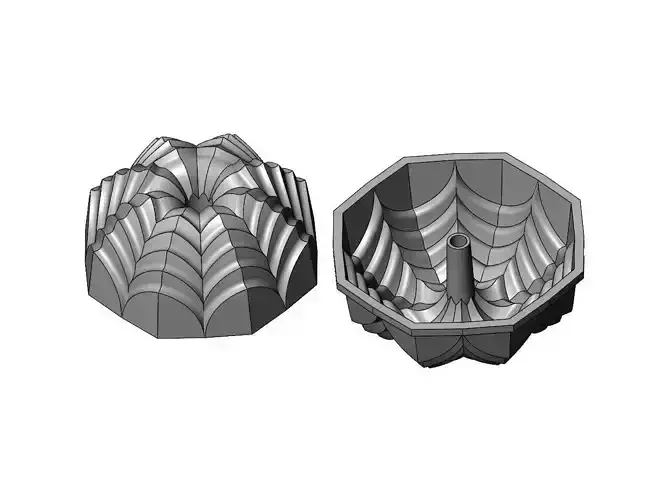 Rounded stepped flower relief rosette and mold