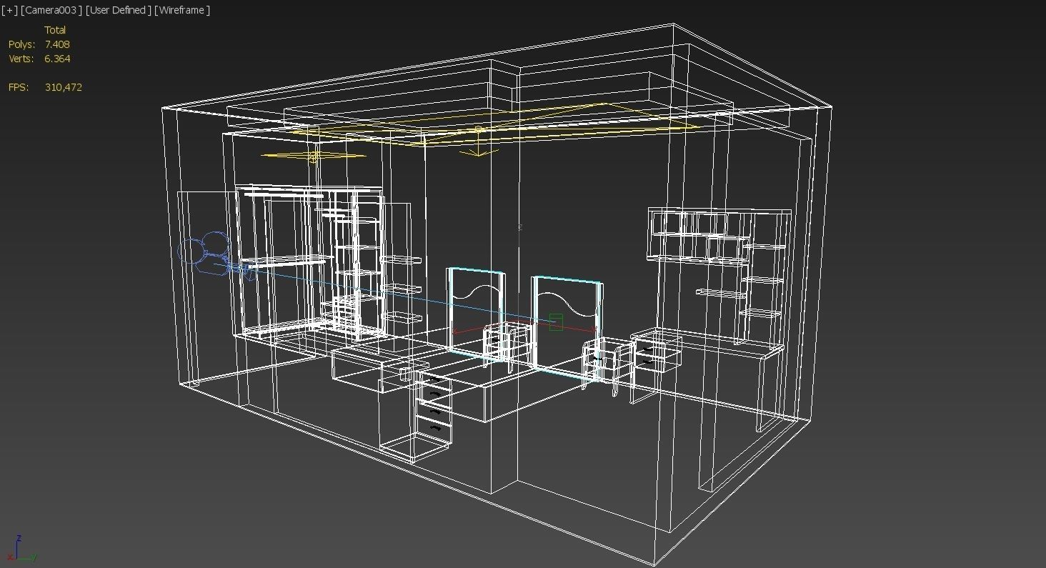 girls room 3D model_5