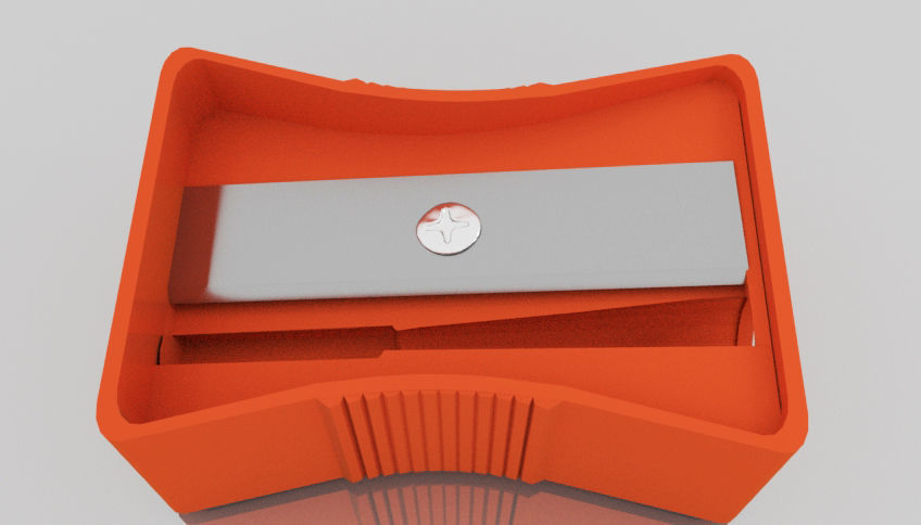 Sharpener orange Free low-poly 3D model_1