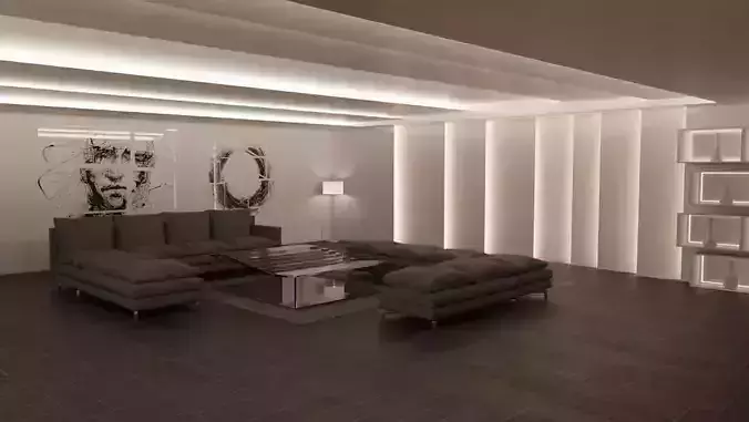interior modern living room with furniture