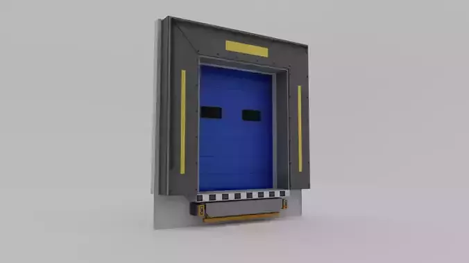Loading dock door Low-poly 3D model
