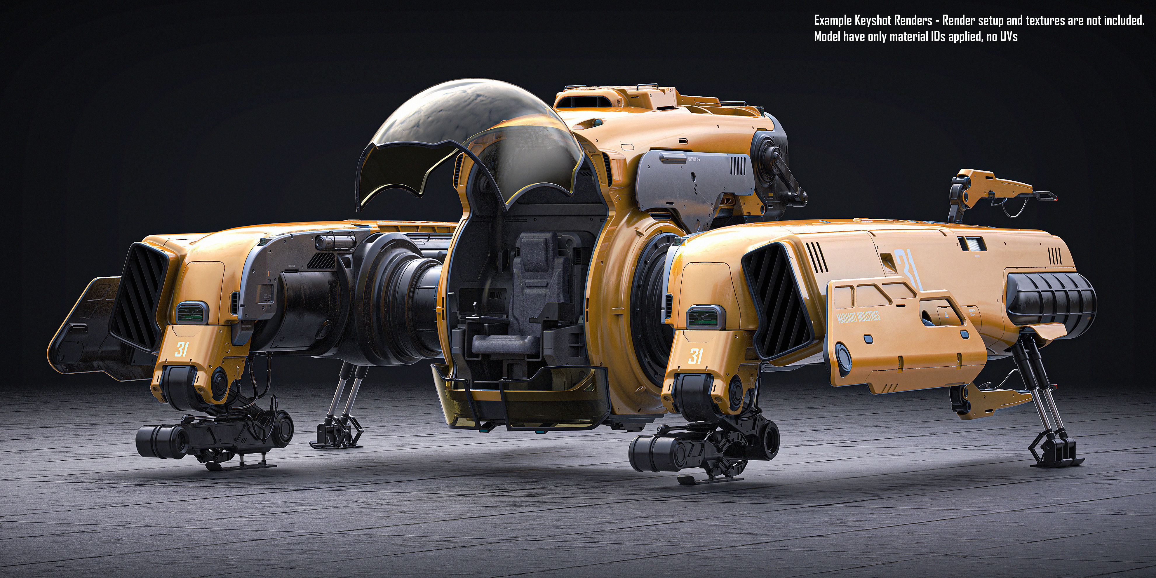 Sci Fi Engineering Jet 3D model_2