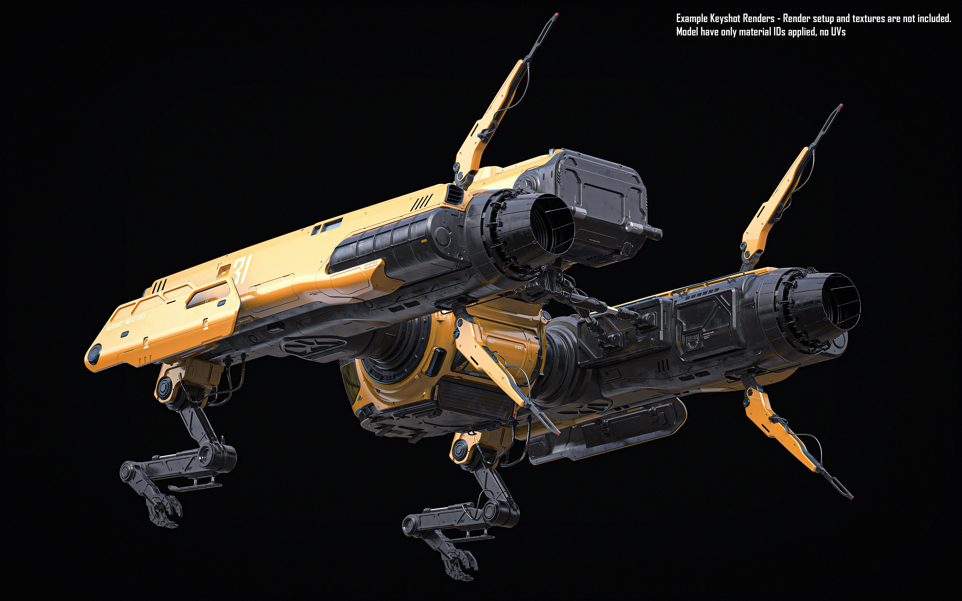 Sci Fi Engineering Jet 3D model_5