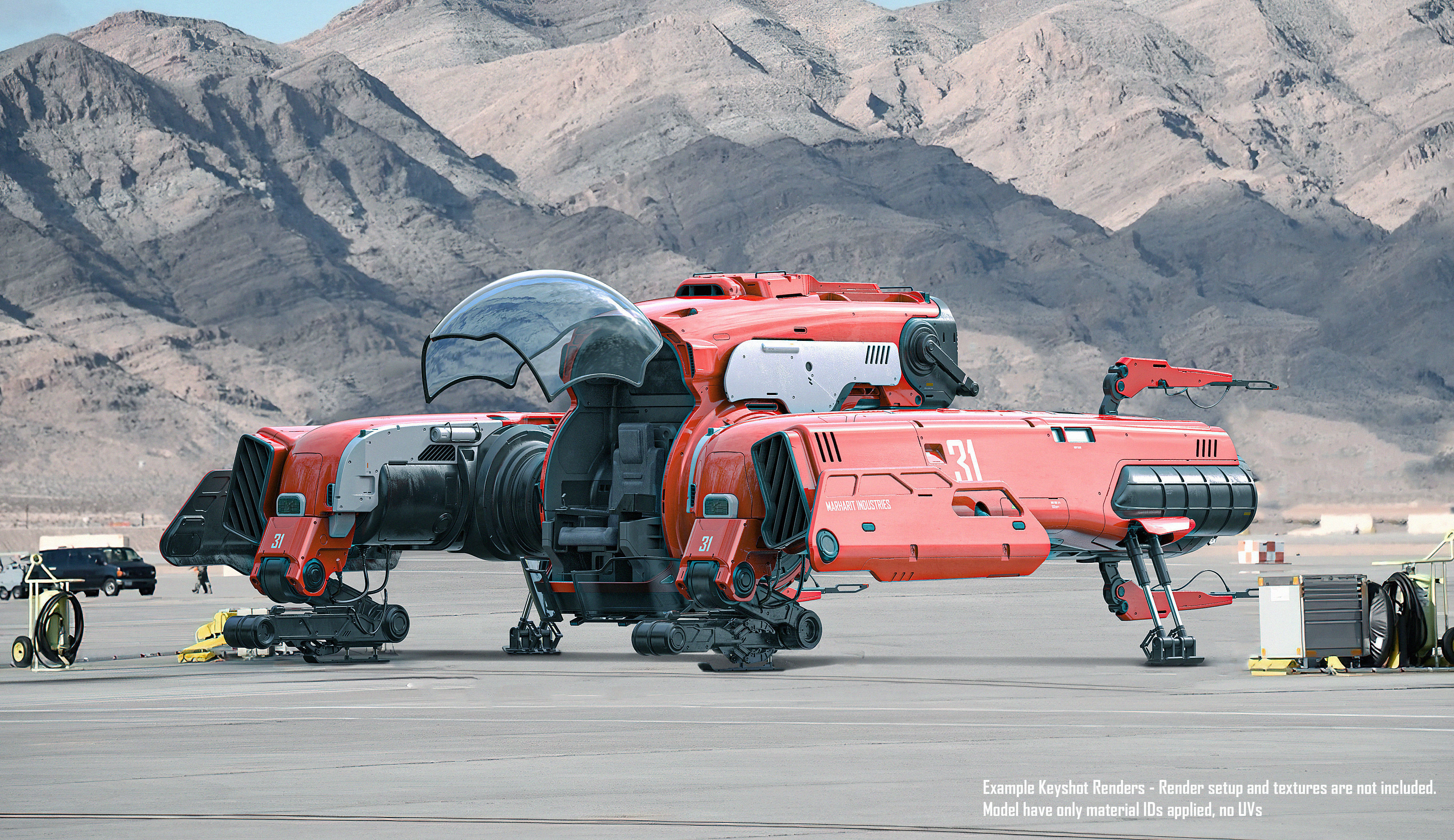 Sci Fi Engineering Jet 3D model_8