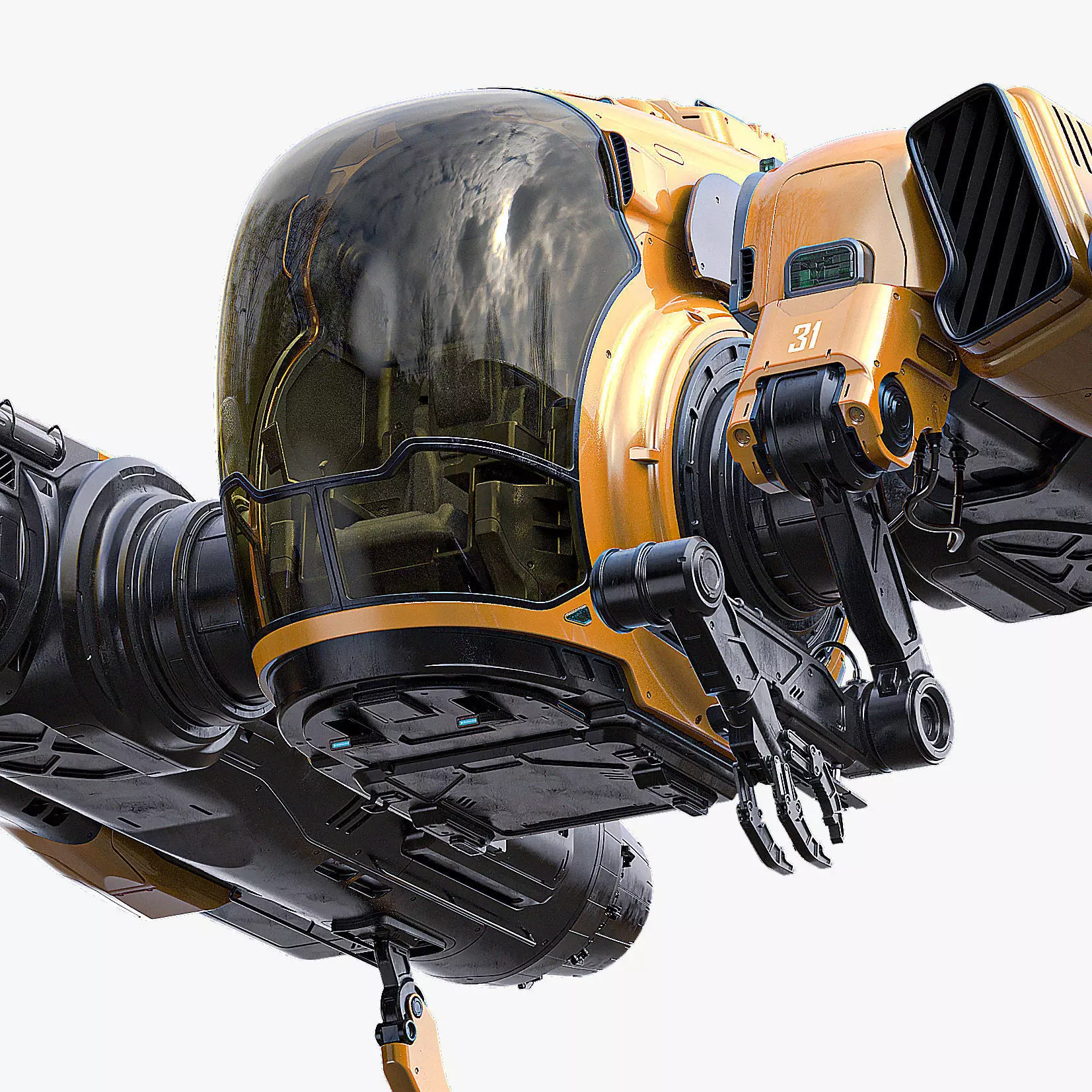 Sci Fi Engineering Jet 3D model_0