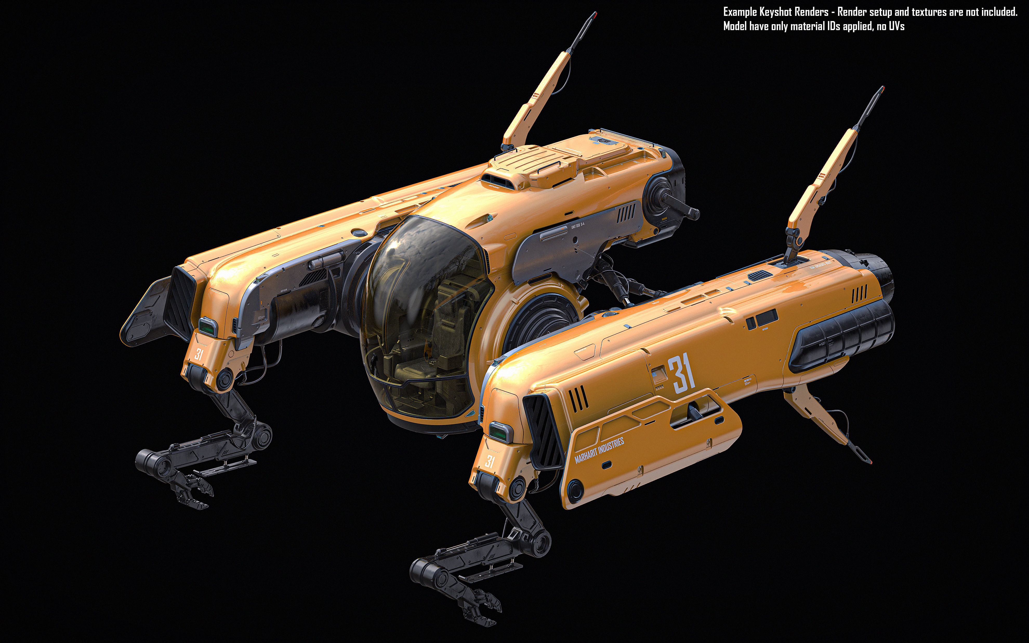 Sci Fi Engineering Jet 3D model_7