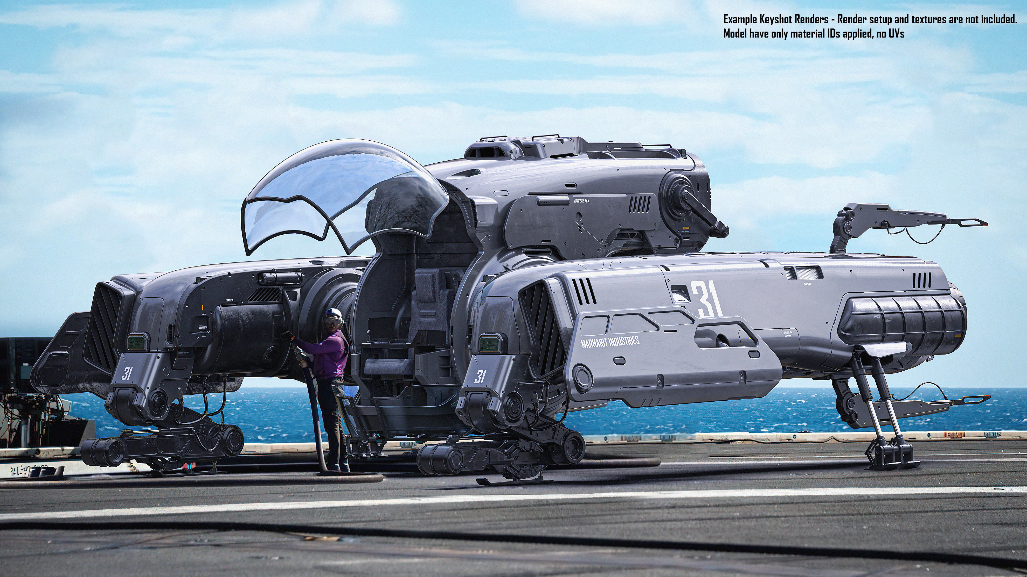 Sci Fi Engineering Jet 3D model_12