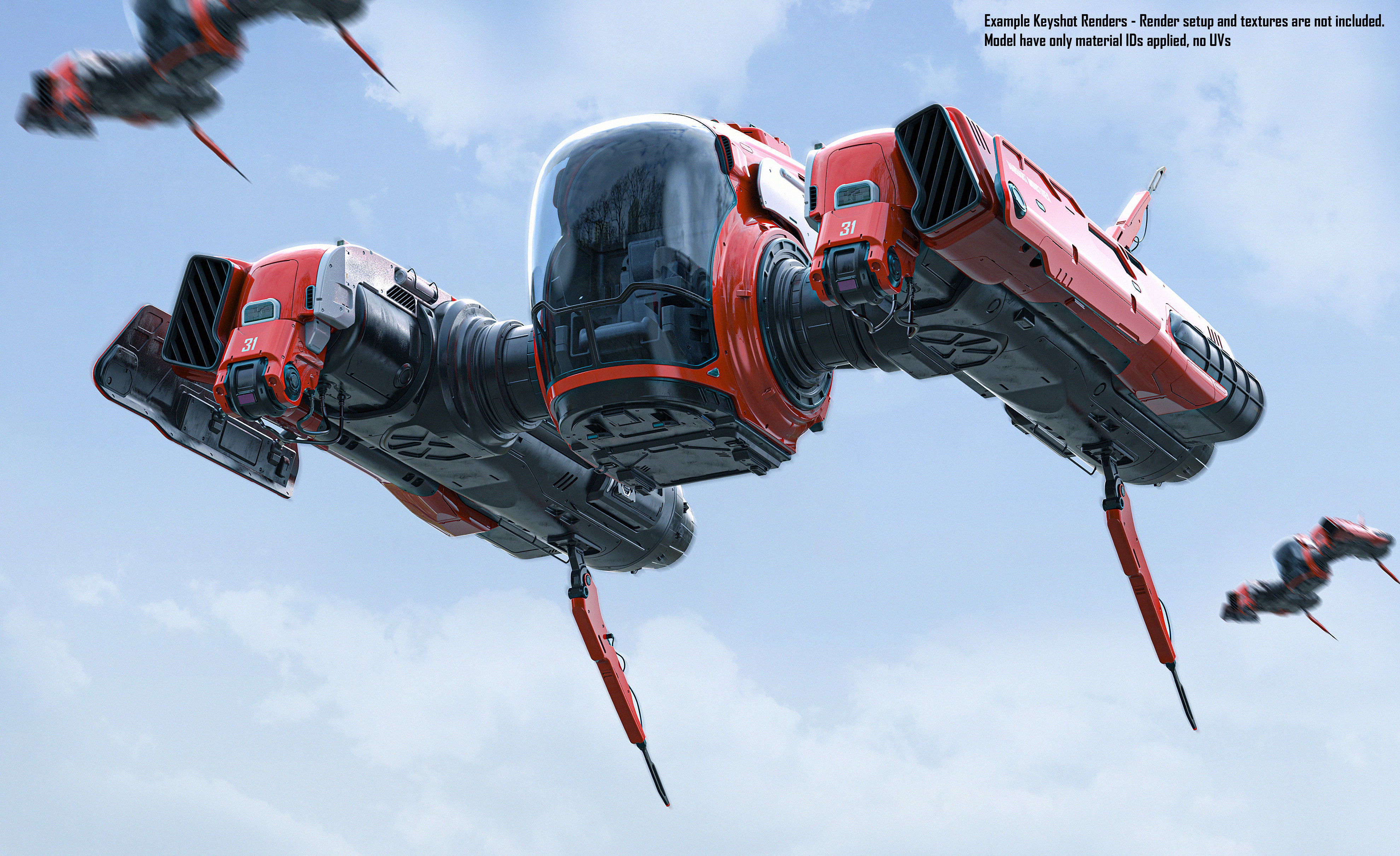 Sci Fi Engineering Jet 3D model_10